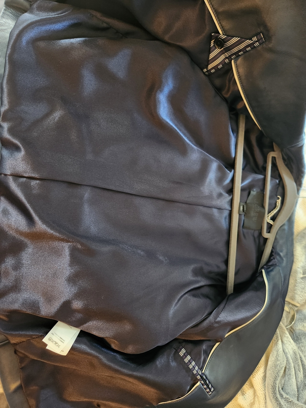 J. Crew Navy Leather Moto Jacket - Women's - Picture 3 of 6